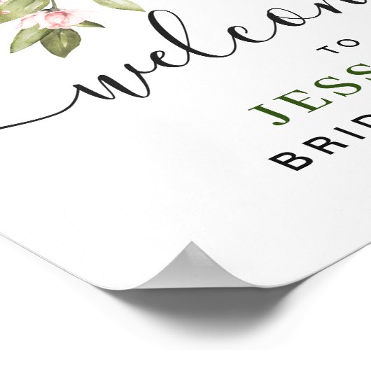 Elegant Eucalyptus VRIJGEZELLENFEEST Welkomstteken Poster (Hoek)