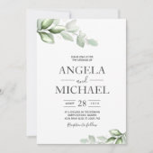 Elegant eucalyptus Waterverf Boho Leaf Kaart (Voorkant)