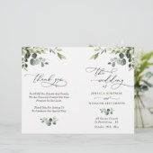 Elegant Eucalyptus Waterverf Boho Trouwprogramma (Staand voorkant)