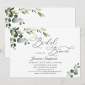 Elegant Eucalyptus Waterverf Bridal Brunch Kaart (Voorkant / Achterkant)