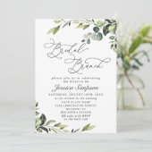 Elegant Eucalyptus Waterverf Bridal Brunch Kaart (Staand voorkant)