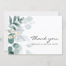 Elegant eucalyptus waterverf dank je creditcard feestdagenkaart