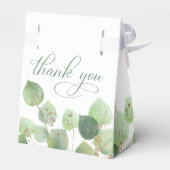 Elegant Eucalyptus Waterverf Dank je huwelijk Bedankdoosjes (Achterkant)