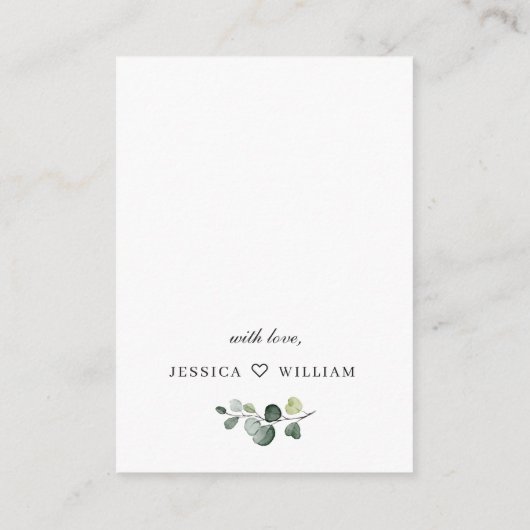 Elegant Eucalyptus Waterverf Display Shower Informatiekaartje (Achterkant)