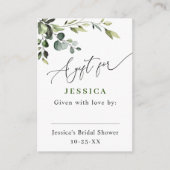 Elegant Eucalyptus Waterverf Display Shower Informatiekaartje (Voorkant)