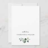Elegant Eucalyptus Waterverf ENGAGTY Kaart (Achterkant)
