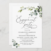 Elegant Eucalyptus Waterverf ENGAGTY Kaart (Voorkant / Achterkant)