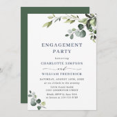 Elegant Eucalyptus Waterverf ENGAGTY Kaart (Voorkant / Achterkant)