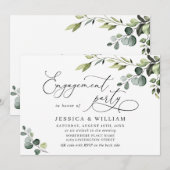 Elegant Eucalyptus Waterverf ENGAGTY Kaart (Voorkant / Achterkant)