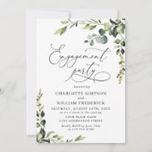 Elegant Eucalyptus Waterverf ENGAGTY Kaart (Voorkant)