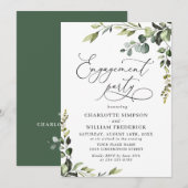 Elegant Eucalyptus Waterverf ENGAGTY Kaart (Voorkant / Achterkant)