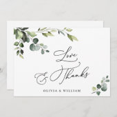 Elegant Eucalyptus Waterverf Floral Bedankkaart (Voorkant / Achterkant)