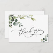 Elegant Eucalyptus Waterverf Floral Bedankkaart (Voorkant / Achterkant)