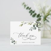 Elegant Eucalyptus Waterverf Floral Hartelijk dank Briefkaart (Staand voorkant)