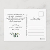 Elegant Eucalyptus Waterverf Floral Hartelijk dank Briefkaart (Achterkant)