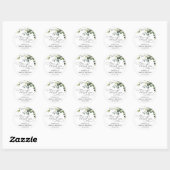 Elegant Eucalyptus Waterverf Floral Hartelijk dank Ronde Sticker (Vel)