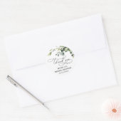 Elegant Eucalyptus Waterverf Floral Hartelijk dank Ronde Sticker (Envelop)