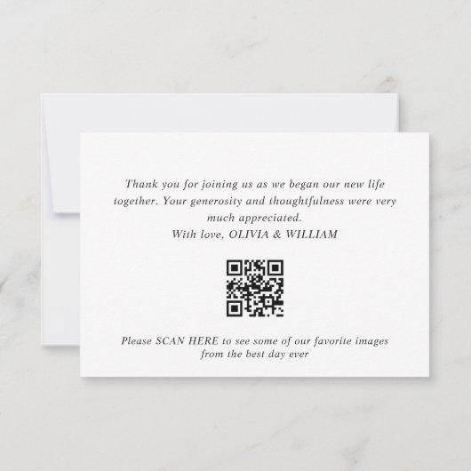 Elegant Eucalyptus Waterverf Floral QR Bedankkaart (Achterkant)