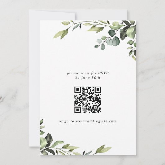 Elegant Eucalyptus Waterverf Floral Vrijgezellenfe Kaart (Achterkant)