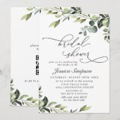 Elegant Eucalyptus Waterverf Floral Vrijgezellenfe Kaart (Voorkant / Achterkant)