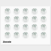 Elegant Eucalyptus Waterverf Floral Wedding Ronde Sticker (Vel)