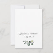 Elegant Eucalyptus Waterverf Floral Wedding RSVP Kaartje (Achterkant)