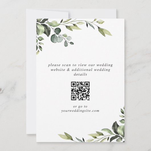 Elegant Eucalyptus Waterverf Floral Wedding Save The Date (Achterkant)