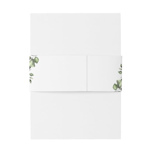 Elegant Eucalyptus Waterverf Floral Wedding Uitnodigingen Wikkel (Achterkant Voorbeeld)