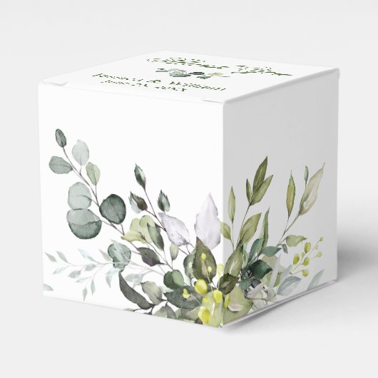 Elegant Eucalyptus Waterverf Greenery Wedding Bedankdoosjes (Voorkant Zijde)