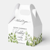 Elegant Eucalyptus Waterverf Greenery Wedding Bedankdoosjes (Achterkant)