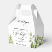Elegant Eucalyptus Waterverf Greenery Wedding Bedankdoosjes (Voorkant Zijde)