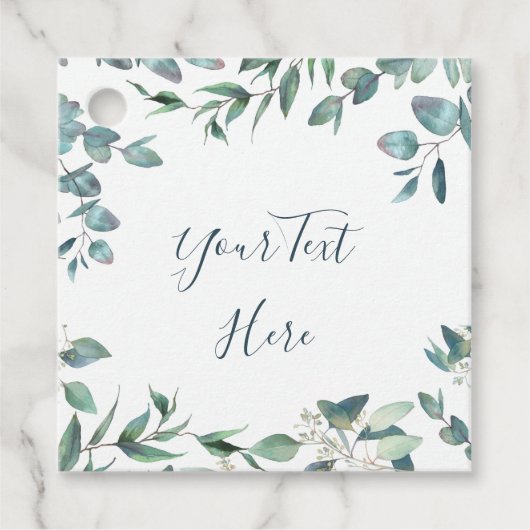 Elegant Eucalyptus Waterverf Greenery Wedding Bedankjes Labels (Voorkant)