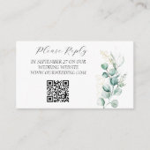 Elegant Eucalyptus Waterverf Greenery Wedding Informatiekaartje (Voorkant)