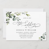 Elegant Eucalyptus Waterverf Greenery Wedding Kaart (Voorkant)