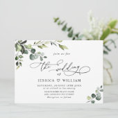 Elegant Eucalyptus Waterverf Greenery Wedding Kaart (Staand voorkant)