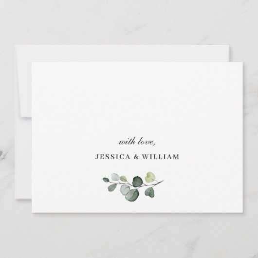 Elegant Eucalyptus Waterverf Greenery Wedding Kaart (Achterkant)
