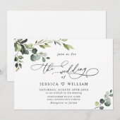 Elegant Eucalyptus Waterverf Greenery Wedding Kaart (Voorkant / Achterkant)