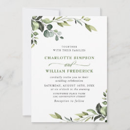Elegant Eucalyptus Waterverf Greenery Wedding Kaart