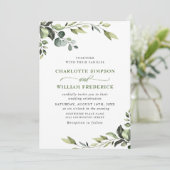 Elegant Eucalyptus Waterverf Greenery Wedding Kaart (Staand voorkant)