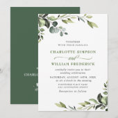Elegant Eucalyptus Waterverf Greenery Wedding Kaart (Voorkant / Achterkant)