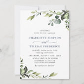 Elegant Eucalyptus Waterverf Greenery Wedding Kaart (Voorkant)