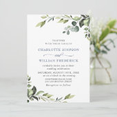 Elegant Eucalyptus Waterverf Greenery Wedding Kaart (Staand voorkant)