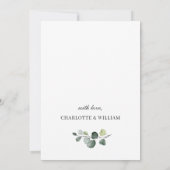 Elegant Eucalyptus Waterverf Greenery Wedding Kaart (Achterkant)