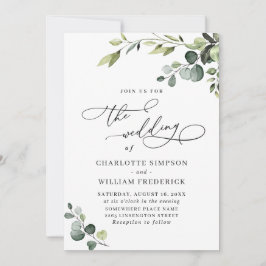 Elegant Eucalyptus Waterverf Greenery Wedding Kaart