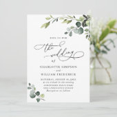 Elegant Eucalyptus Waterverf Greenery Wedding Kaart (Staand voorkant)