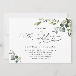 Elegant Eucalyptus Waterverf Greenery Wedding Kaart