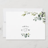 Elegant Eucalyptus Waterverf Greenery Wedding Kaart (Achterkant)