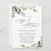 Elegant Eucalyptus Waterverf Greenery Wedding Kaart (Voorkant)