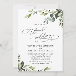 Elegant Eucalyptus Waterverf Greenery Wedding Kaart