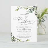 Elegant Eucalyptus Waterverf Greenery Wedding Kaart (Staand voorkant)